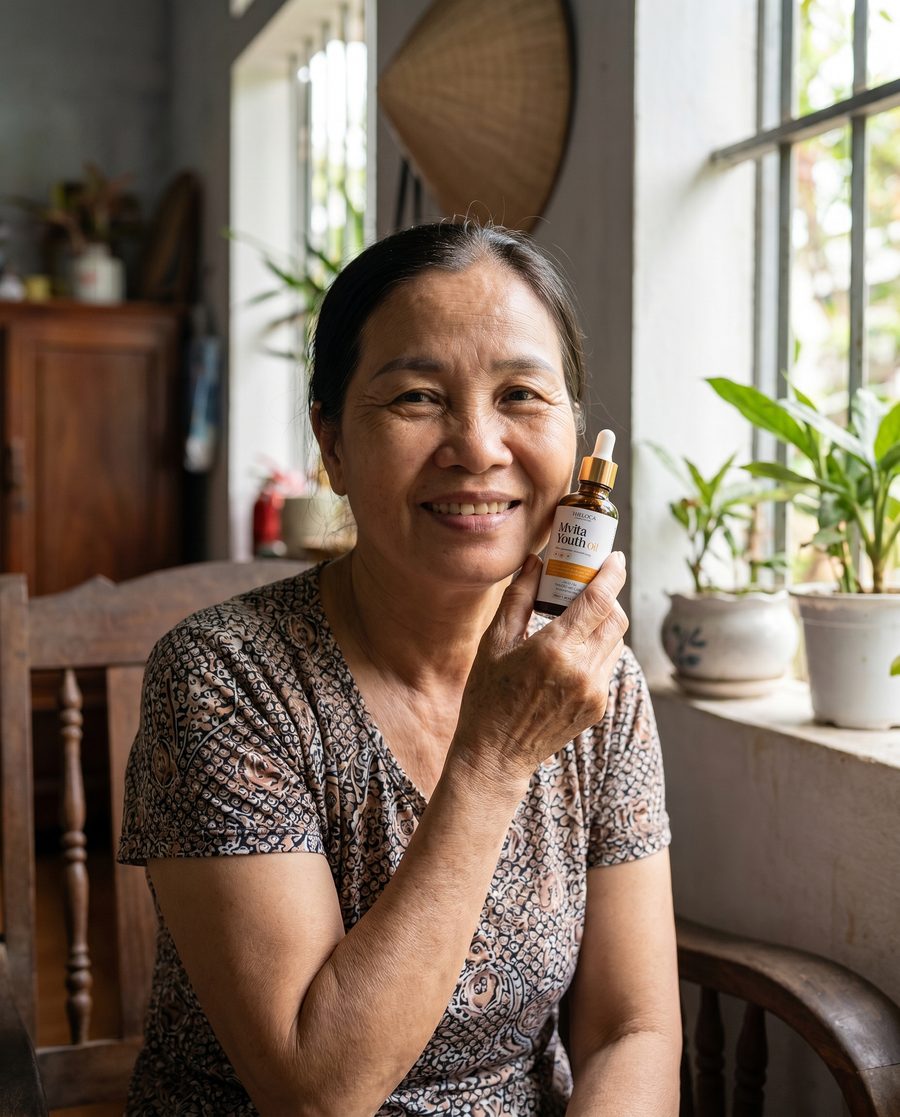 Phụ nữ Việt dùng Mvita Youth Oil