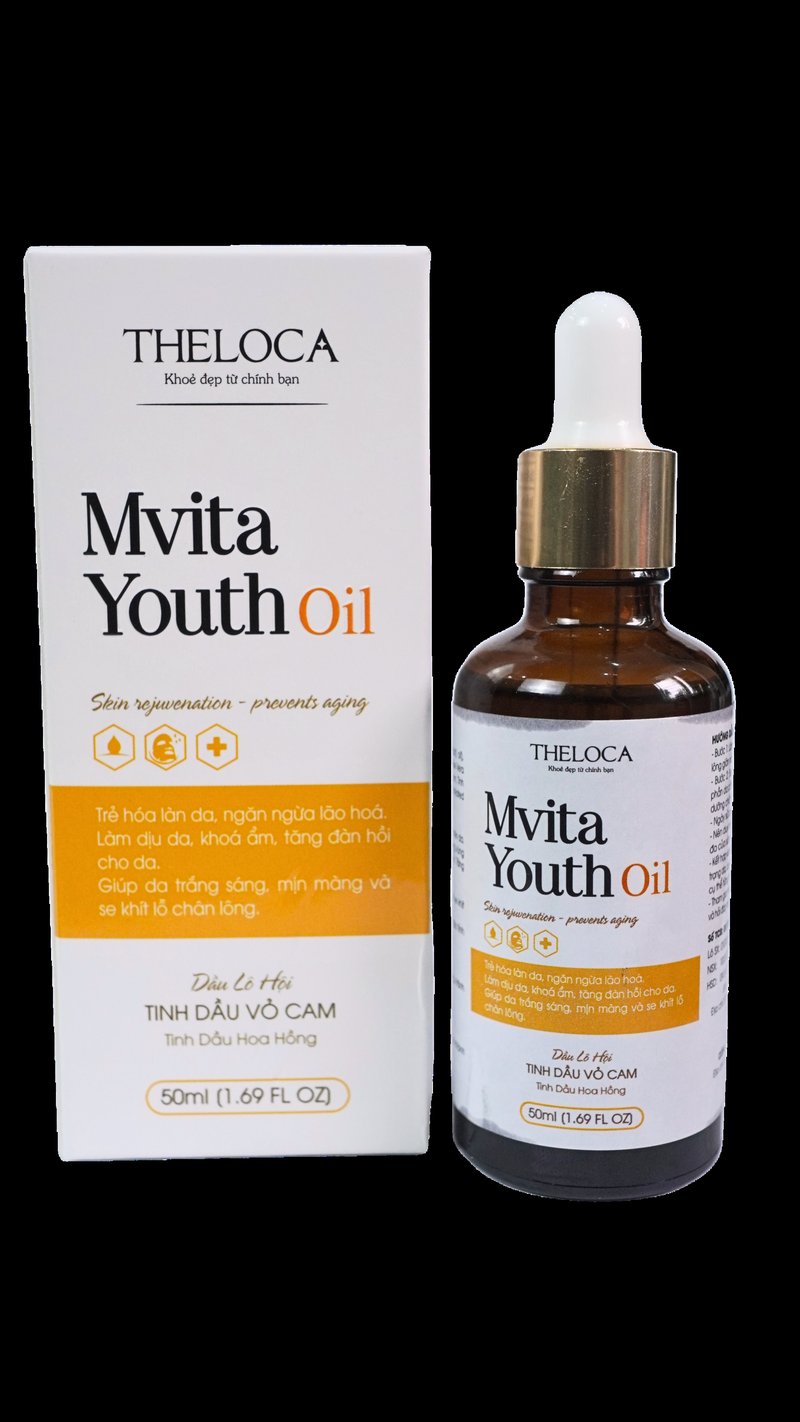 Hộp và chai Mvita Youth Oil